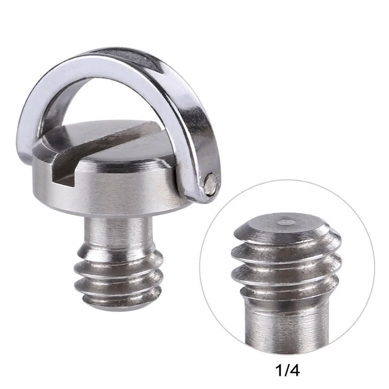 Parafuso Adaptador D-Ring 1/4' para Tripé e Plate Engate Rápido QR (T12x16mm)