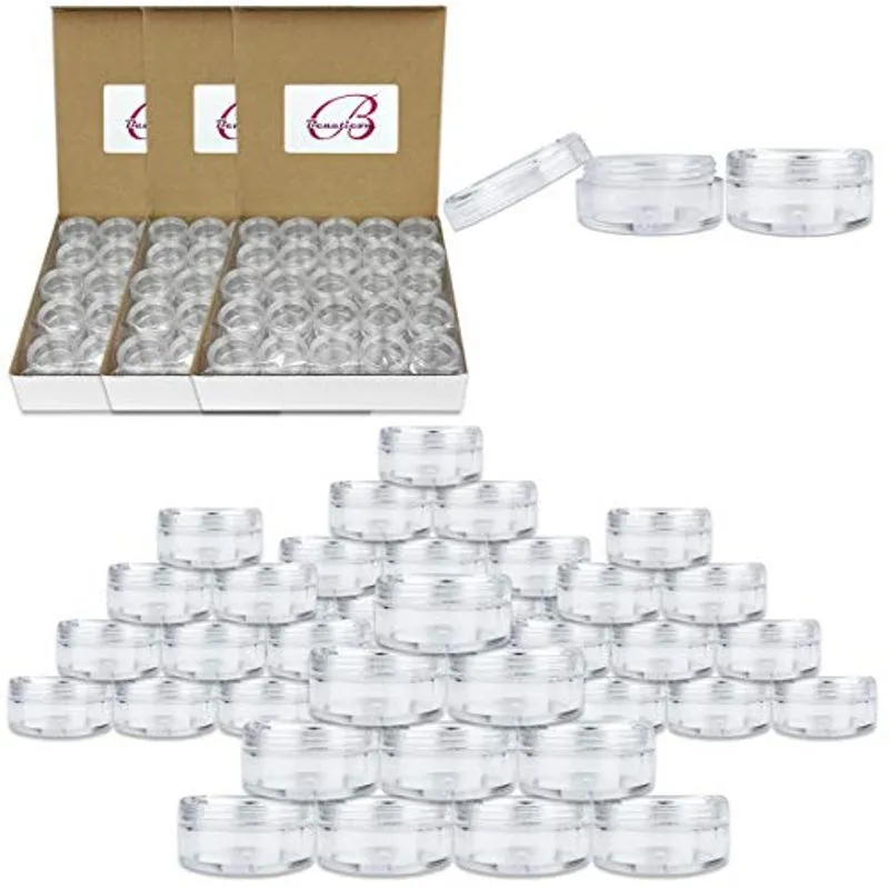 (quantidade: 200 Peças) Potes Limpos Redondos Beauticom 5g/5ml Com Tampa De Tampa De Parafuso Bpa Livre