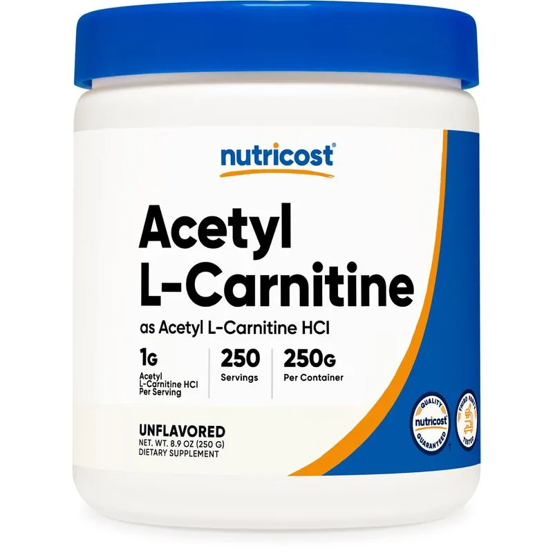 Nutricost Acetil L-carnitina (alcar) 250 Gramas Pó - 1g Por Porção - 250 Porções