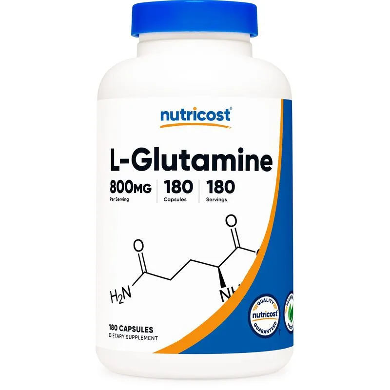 Suplemento Nutricost L-glutamina 800 Mg 180 Cápsulas