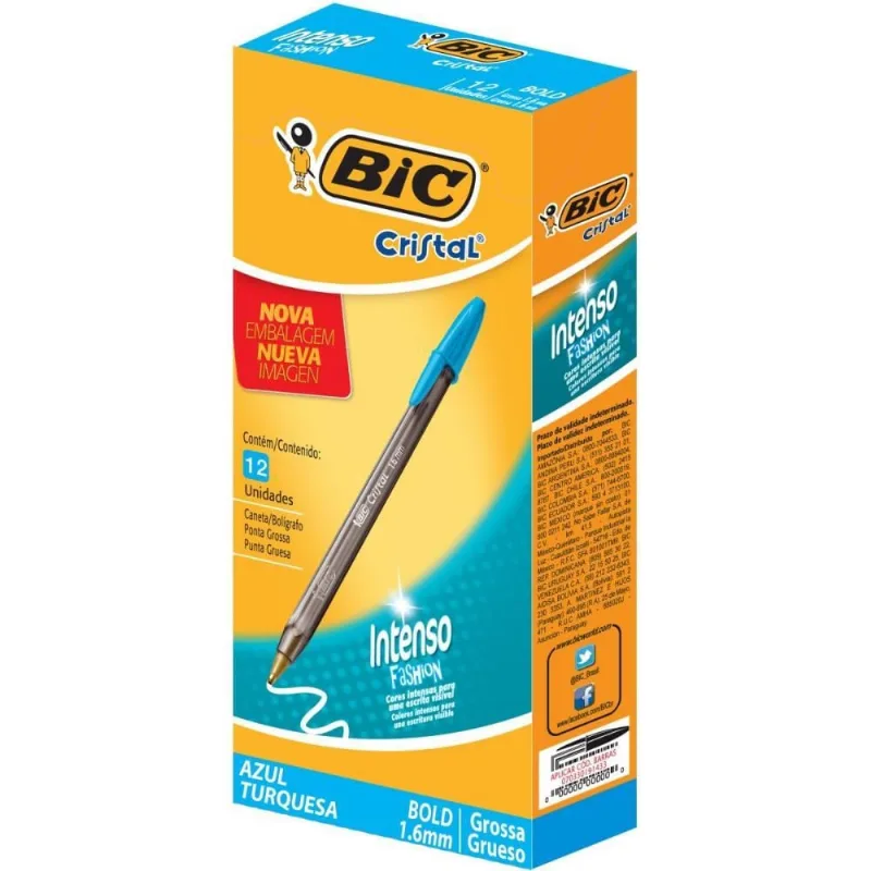 Caneta Esferografica Cristal BOLD Fashion AZ. Turqu