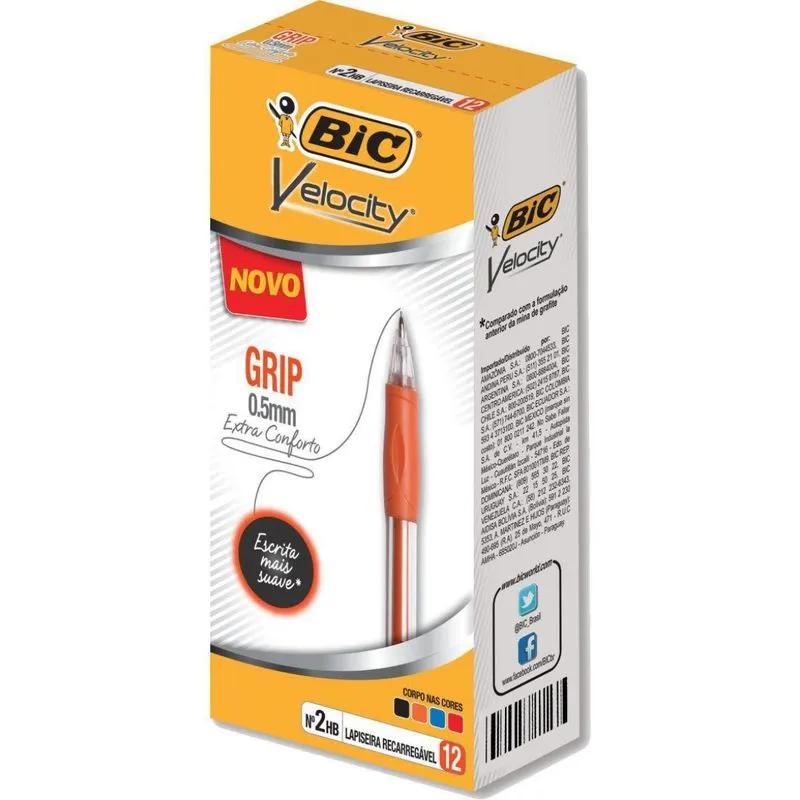 Lapiseira 0.5mm Velocity Grip Com Borracha