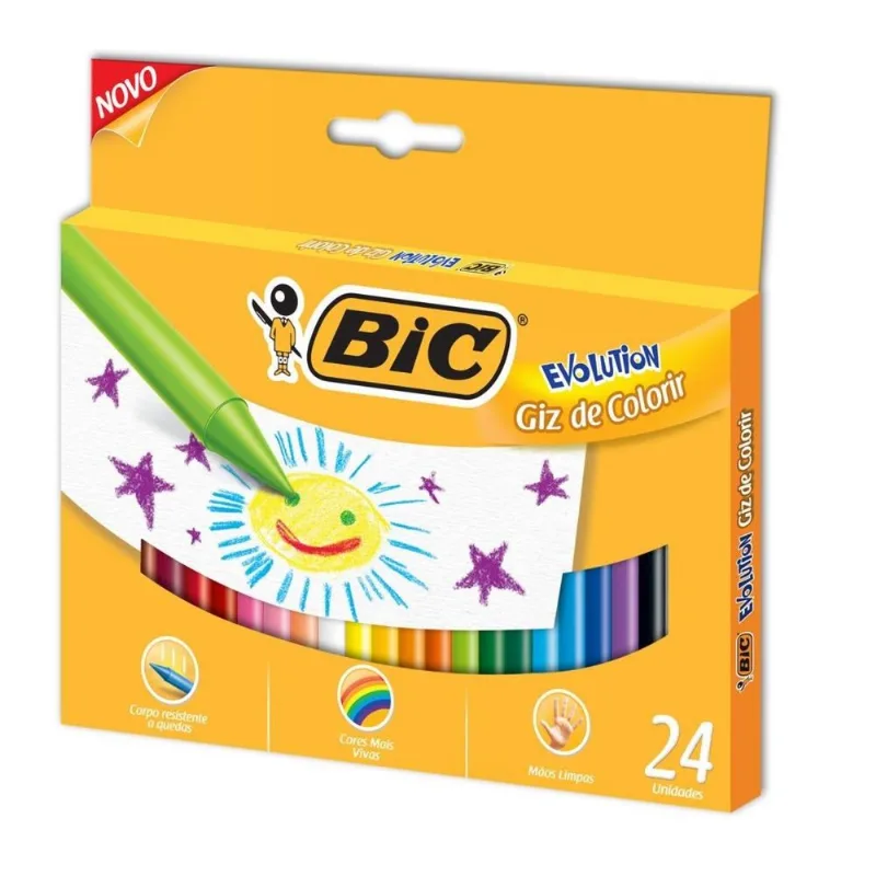 Giz de Cera Evolution 24 Cores Bic