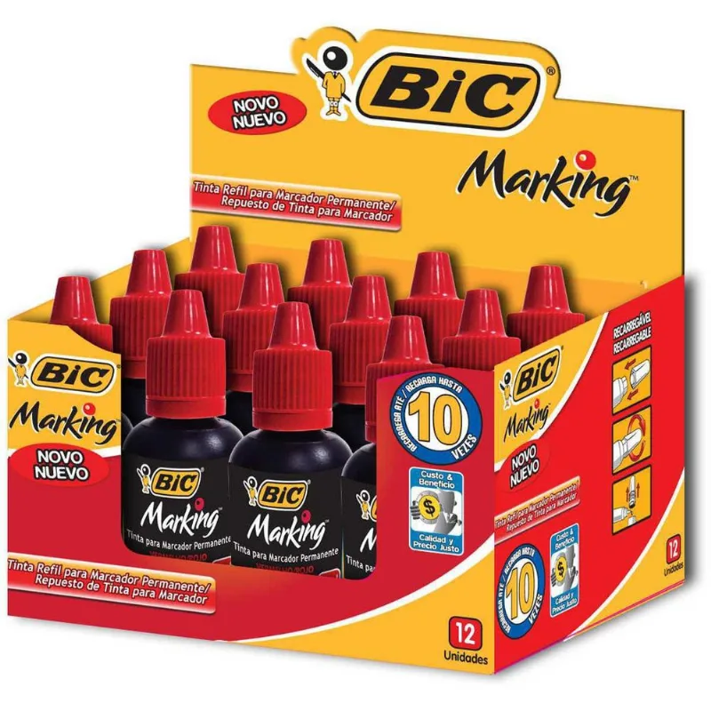 Tinta Marcador Quadro Branco Refil Marking 20ml Vermelho
