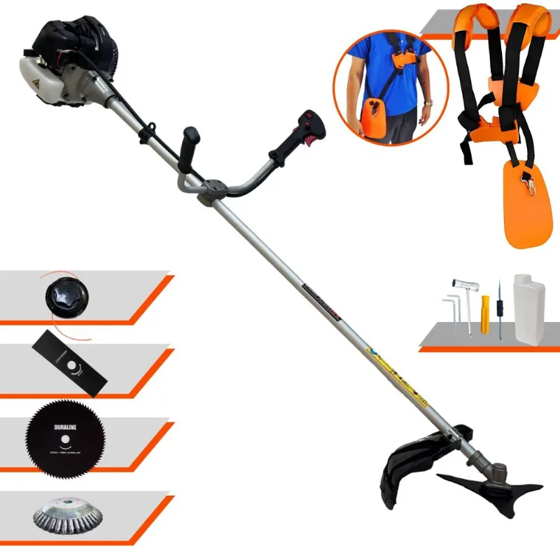 Roçadeira À Gasolina Anmax Cg430b Tb 43cc 1,7hp Alta Rotação Com 4 Opções De Corte Com Carretel + Faca 2 Pontas + Faca 80 Dentes + Escova De A? Roçadeira À Gasolina Anmax Cg430b Tb 43cc 1,7hp Alta Rotação Com 4 Opções De Corte Com Carretel + Faca 2 Pontas + Faca 80 Dentes + Escova De Aço
