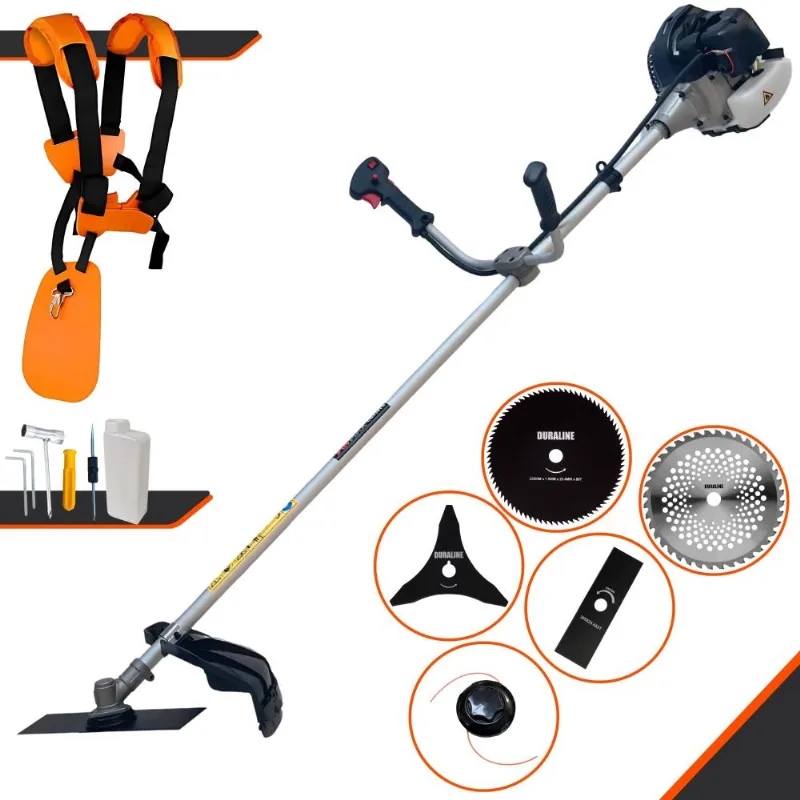 Máquina De Cortar Grama À Gasolina Anmax Cg430-b 43cc 1,7hp 12.000rpm Roçadeira Profissional Completa Multifuncional Com 5 Opções De Cortes
