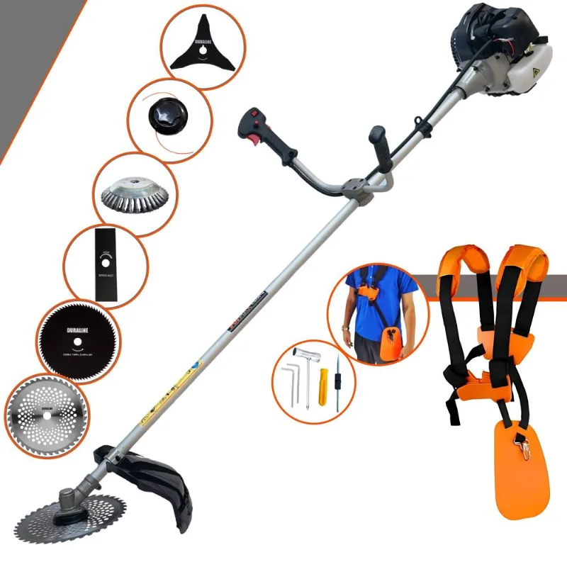 Cortador De Grama À Gasolina Anmax Cg430b 43cc 1,7hp De Potência 12.000rpm Roçadeira Profissional Lateral Completa Com 6 Opções De Cortes