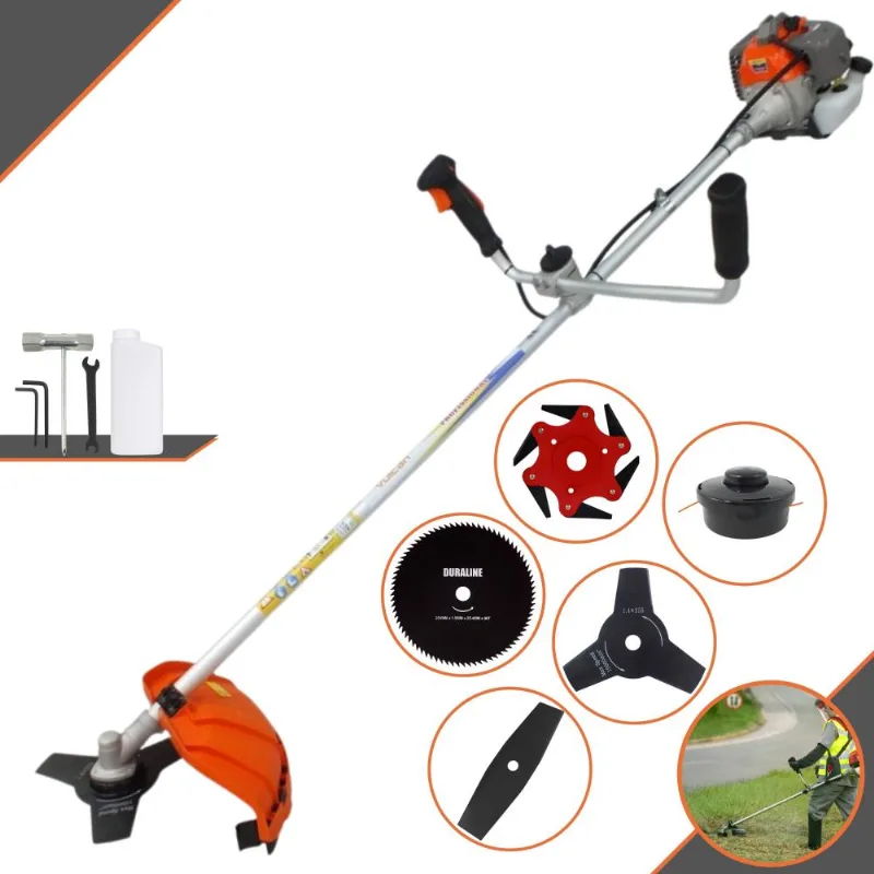 Roçadeira Vulcan Vr330p À Gasolina 33cc 1,2hp C/ Guidão Antivibração 5 Opções De Corte Com Carretel + Facas 2 Pontas + 3 Pontas + 6 Pontas + 80 Dentes