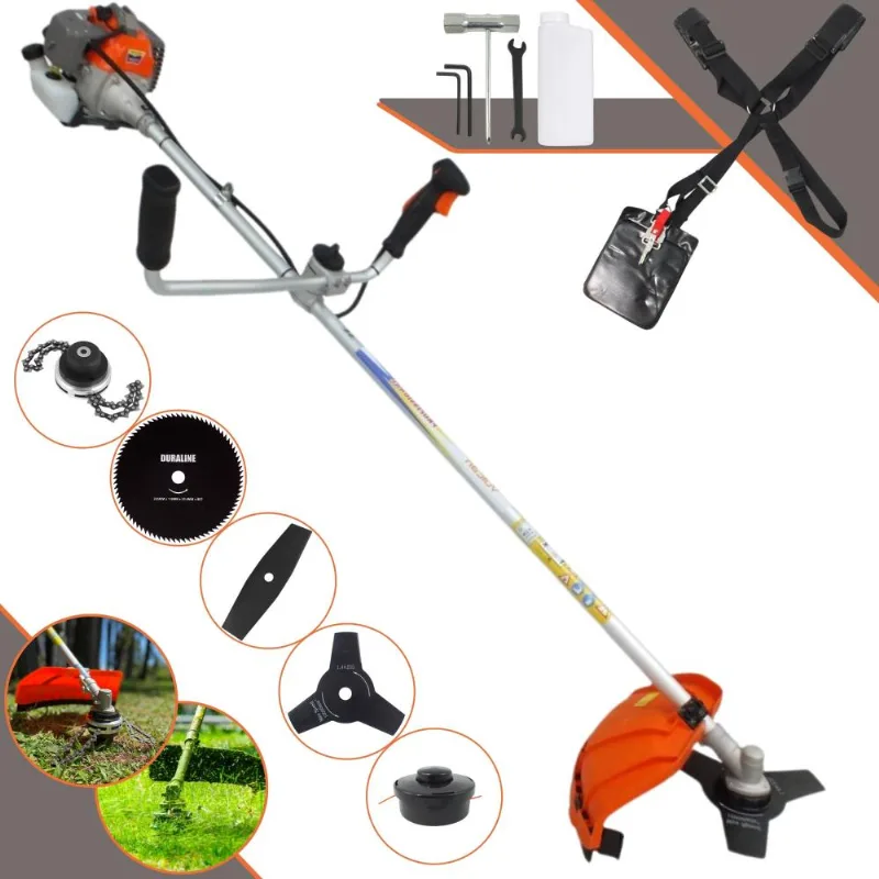 Roçadeira Vulcan Vr330p 33cc 1,2hp Com 5 Opções De Corte Com Guidão Anti-vibração Carretel + Faca 2 Pontas + Faca 3 Pontas + Faca 80 Dentes + Trimmer