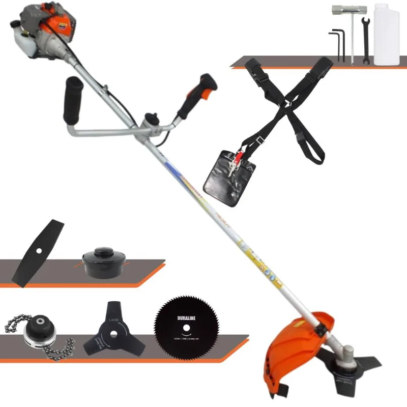 Roçadeira Robusta Profissional À Gasolina Vulcan Vr330p 33cc 1,2hp + Lâmina 2 Pontas + Lâmina 3 Pontas + Lâmina 80 Dentes + Carretel Nylon + Trimmer