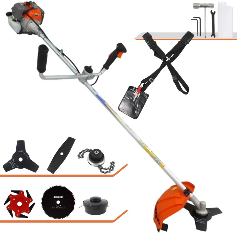Roçadeira Vulcan Vr330p 33cc 1,2hp 6 Opções De Corte Com Guidão Anti-vibração Carretel + Facas 2 Pontas + 3 Pontas + 6 Pontas + 80 Dentes + Trimmer