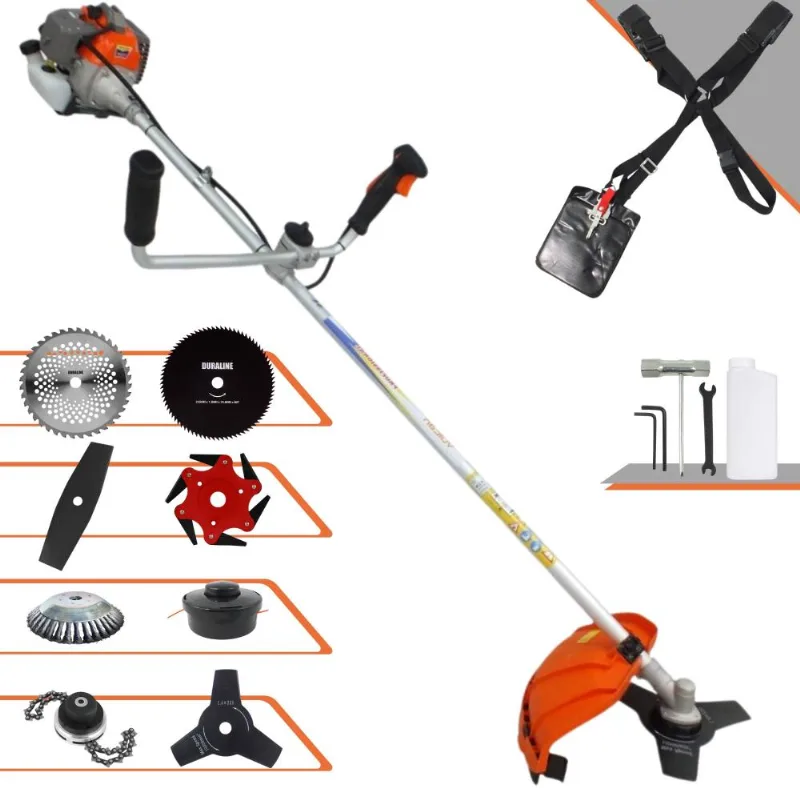 Roçadeira Vulcan Vr330p 33cc 1,2hp Alta Rotação Para Todos Os Tipos De Trabalho Com Guidão Anti-vibração Carretel De Nylon + Kit De 7 Opções De Cortes