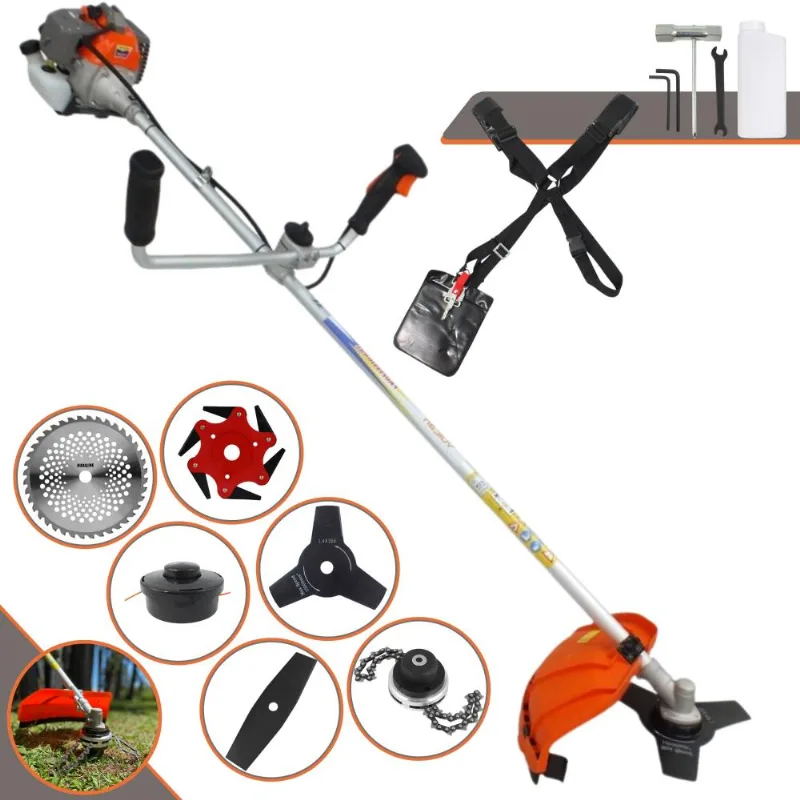 Roçadeira Completa Vulcan Vr330-p À Gasolina 33cc 1,2hp Alta Rotação Ideal Para Todos Os Tipos De Trabalhos Com Guidão Antivibração 6 Opções De Cortes