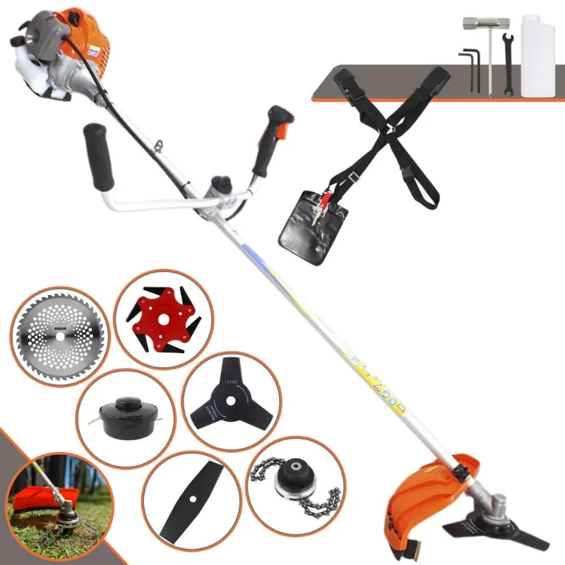 Máquina De Cortar Grama Profissional À Gasolina Vulcan Vr430-p 2t 43cc 1,7hp 10.000rpm Roçadeira Completa Com Guidão Anti-vibração 6 Opções De Cortes