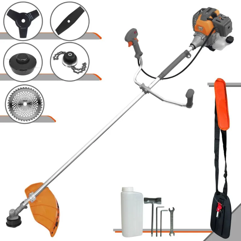 Roçadeira Multifuncional Completa Tekna Rl520-p À Gasolina 52cc 2hp Alta Rotação Ideal Para Todos Os Tipos De Trabalhos Com 5 Opções De Cortes