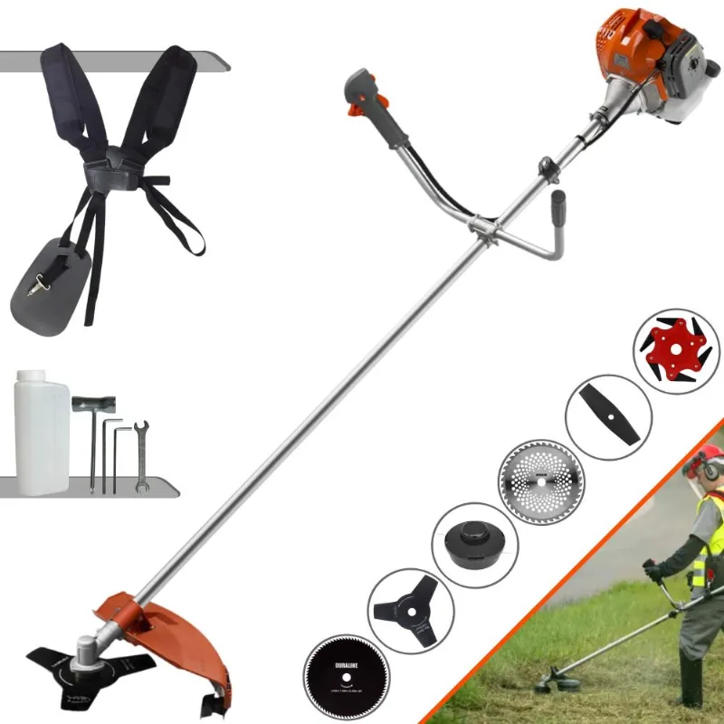 Máquina De Cortar Grama Profissional À Gasolina Tekna Rl430acntk 2t 43cc 1,7hp 9.000rpm Roçadeira Completa Multifuncional Com 6 Opções De Cortes