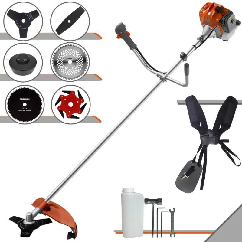 Roçadeira Tekna Rl430acn-tk Com Motor 2 Tempos 43cc 1,7hp Alta Rotação Preto Com Lâminas E Cinto
