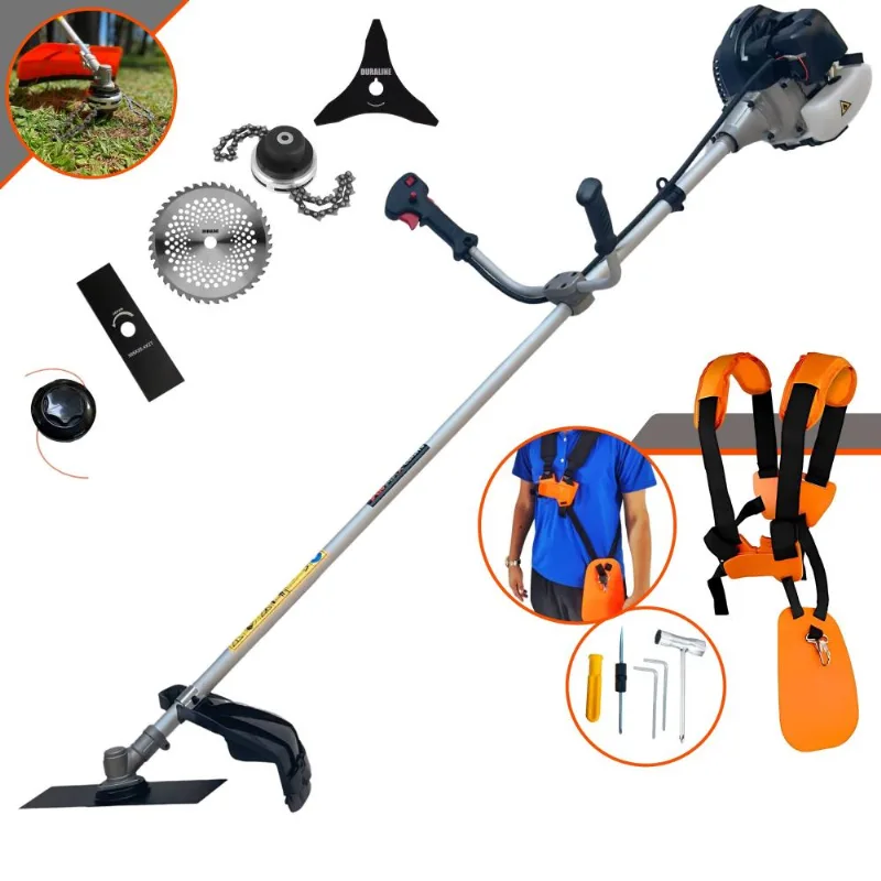 Podador De Grama À Gasolina Anmax Cg430b 43cc 1,7hp 12.000rpm Completa Com Carretel + Faca 2 Pontas + Faca 3 Pontas + Disco 40 Dentes + Trimmer