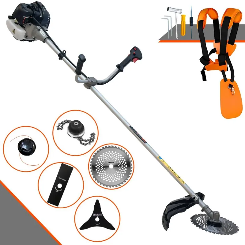Roçadeira Multifuncional Completa Anmax Cg430-b À Gasolina 43cc 1,7hp Alta Rotação Ideal Para Todos Os Tipos De Trabalhos Com 5 Opções De Cortes