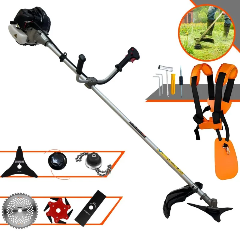Roçadeira Multifuncional Completa Anmax Cg430b À Gasolina 43cc 1,7hp Alta Rotação Ideal Para Todos Os Tipos De Trabalhos Com 6 Opções De Cortes