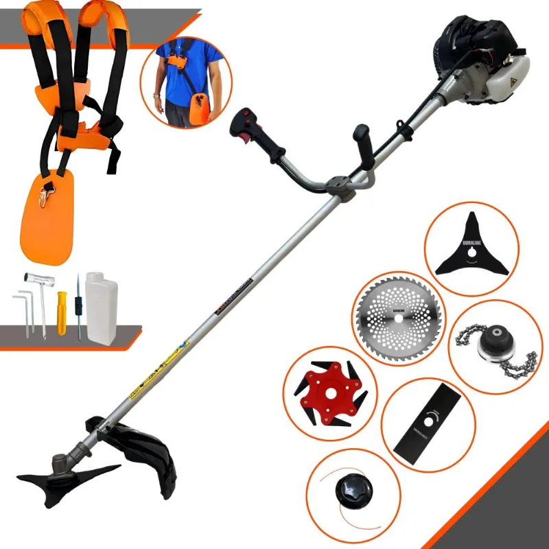 Aparador De Grama À Gasolina Anmax Cg430b 1,7hp 43cc Com Carretel + Lâmina 2 Pontas + Lâmina 3 Pontas + Lâmina 6 Pontas + Lâmina 40 Dentes + Trimmer