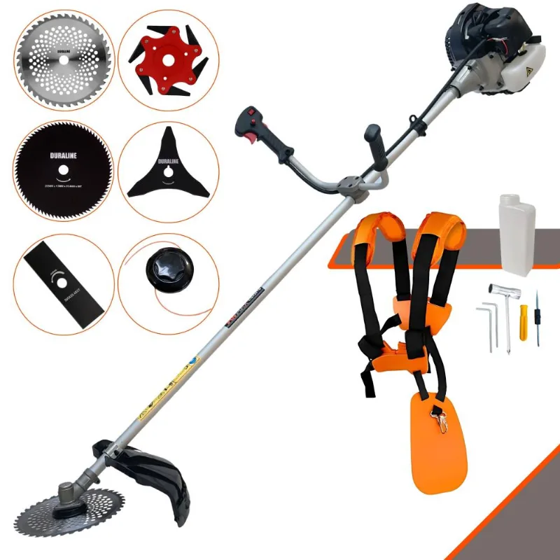 Máquina De Cortar Grama Profissional À Gasolina Anmax Cg430b 2 Tempos 43cc 1,7hp 12.000rpm Roçadeira Completa Multifuncional Com 6 Opções De Cortes