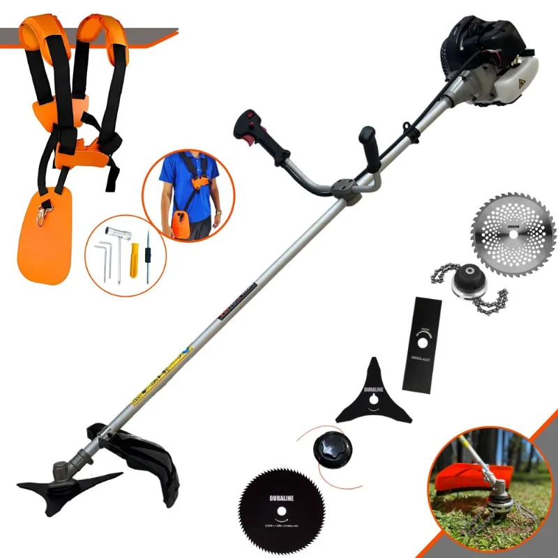 Roçadeira À Gasolina Anmax Cg430b 43cc 1,7hp Completa Com 6 Opções De Corte Com Carretel + Facas 2 Pontas + 3 Pontas + 40 Dentes + 80 Dentes + Trimmer