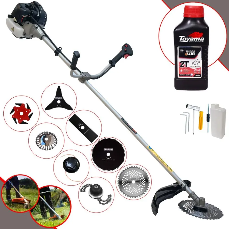Roçadeira Completa À Gasolina Anmax Cg430-b 43cc 1,7hp Alta Rotação Ideal Para Todos Os Tipos De Trabalhos Com 8 Opções De Cortes + Óleo Toyama 2t