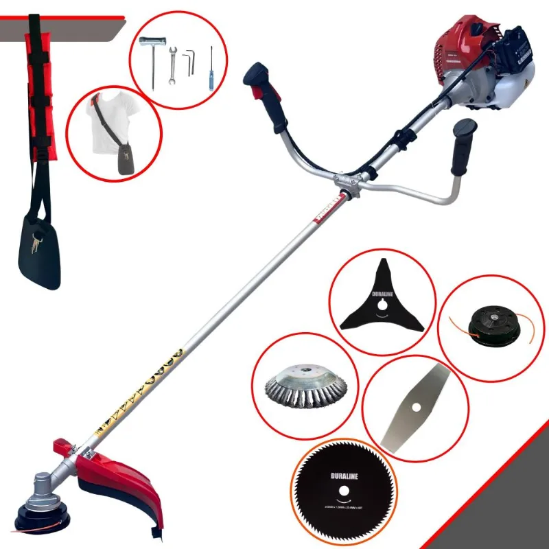 Roçadeira Kawashima Bcj431-l À Gasolina 43cc 1,7hp Completa Com Carretel Nylon + Lâmina 2 Pontas + Lâmina 3 Pontas + Lâmina 80 Dentes + Escova De Aço