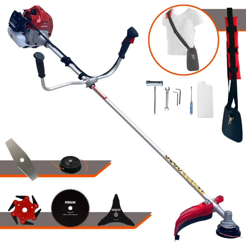 Roçadeira Kawashima Bcj431l À Gasolina 43cc 1,7hp Completo Com 5 Opções De Corte Com Carretel Nylon + Facas 2 Pontas + 3 Pontas + 6 Pontas + 80 Dentes