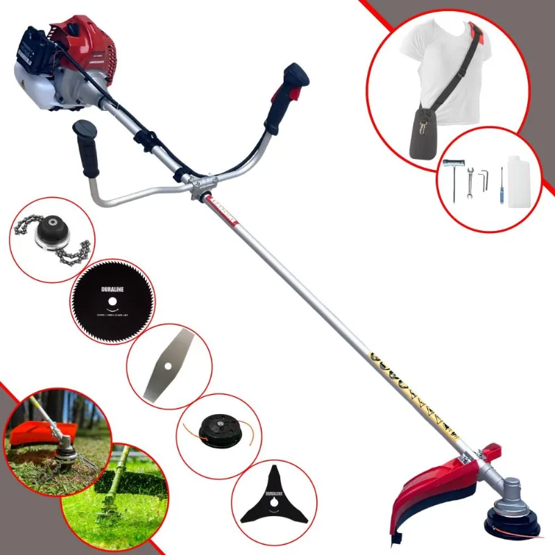 Roçadeira Robusta Profissional À Gasolina Kawashima Bcj431l 2t 43cc 1,7hp + Lâmina 2 Pontas + Lâmina 3 Pontas + Lâmina 80 Dentes + Carretel + Trimmer