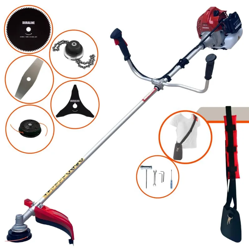Roçadeira Completa Kawashima Bcj431-l À Gasolina 2t 43cc 1,7hp 5 Em 1 Com Carretel + Lâmina 2 Pontas + Lâmina 3 Pontas + Lâmina 80 Dentes + Trimmer