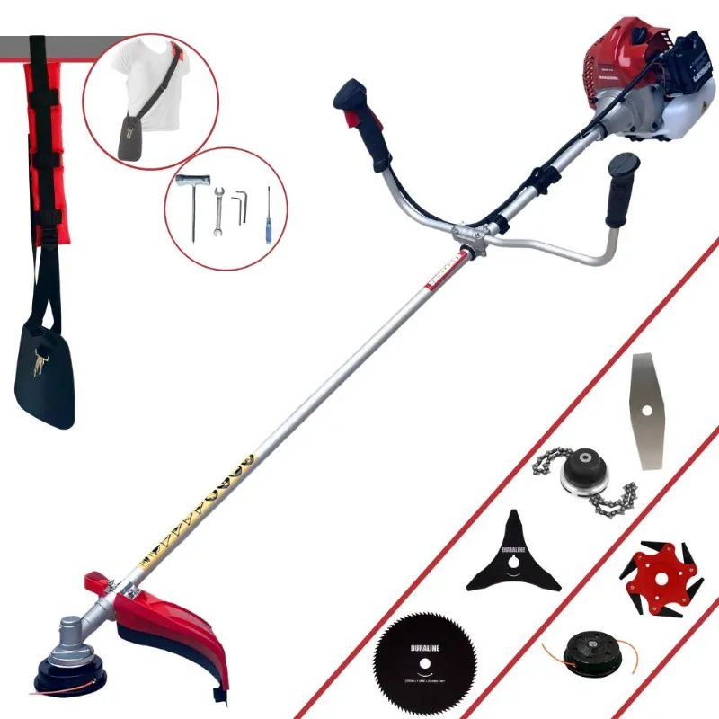 Roçadeira Kawashima Bcj431l À Gasolina 43cc 1,7hp 10.000rpm Com Faca 2 Pontas + Faca 3 Pontas + Faca 6 Pontas + Faca 80 Dentes + Carretel + Trimmer