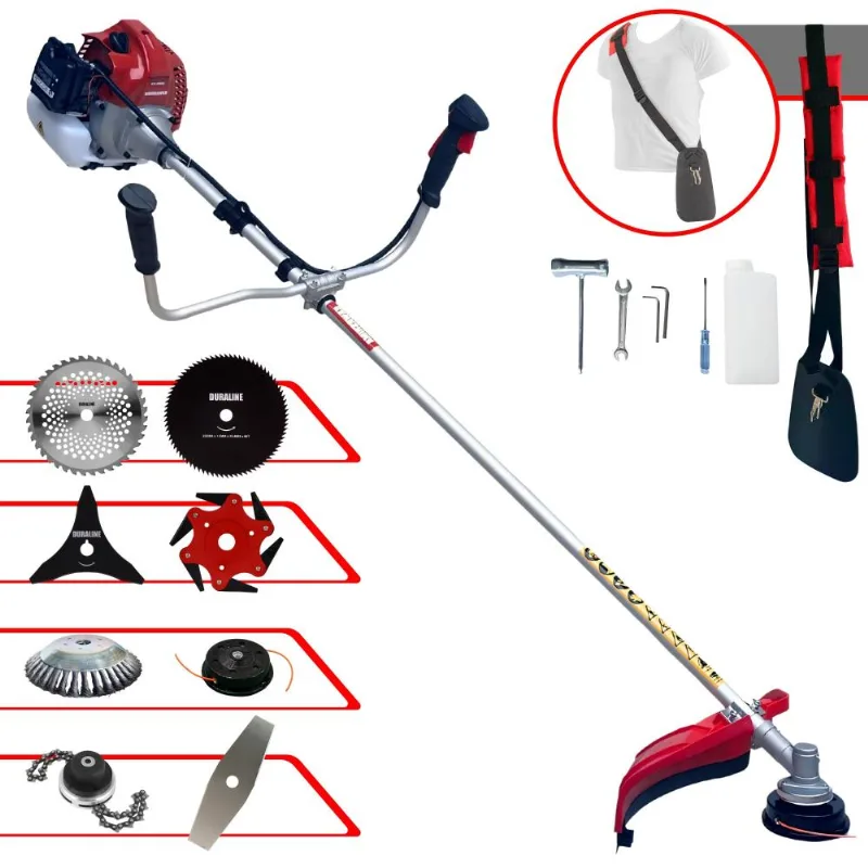 Roçadeira Kawashima Bcj431l Com Carretel + Faca 2 Pontas + Faca 3 Pontas + Faca 6 Pontas + Faca 40 Dentes + Faca 80 Dentes + Trimmer + Escova De Aço