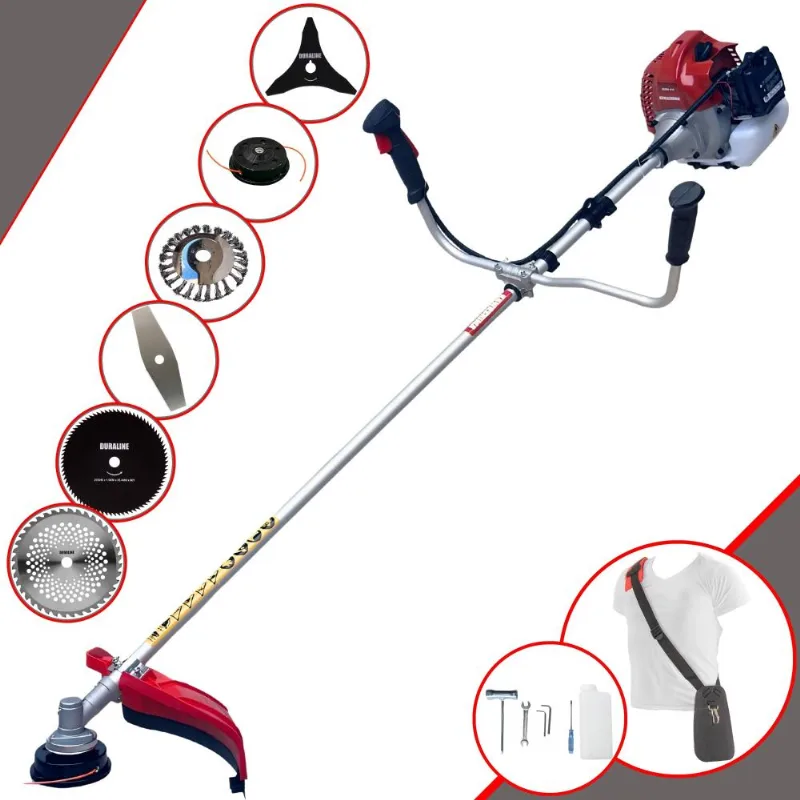 Máquina De Cortar Grama Lateral À Gasolina Kawashima Bcj521l 52cc 2,5hp De Potência 10.000rpm Roçadeira Multifuncional Completa Com 6 Opções De Cortes