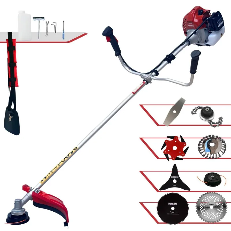 Roçadeira Multifunções Completa Kawashima Bcj521l À Gasolina 2t 52cc 2,5hp Alta Rotação Ideal Para Todos Os Tipos De Trabalhos Com 8 Opções De Cortes