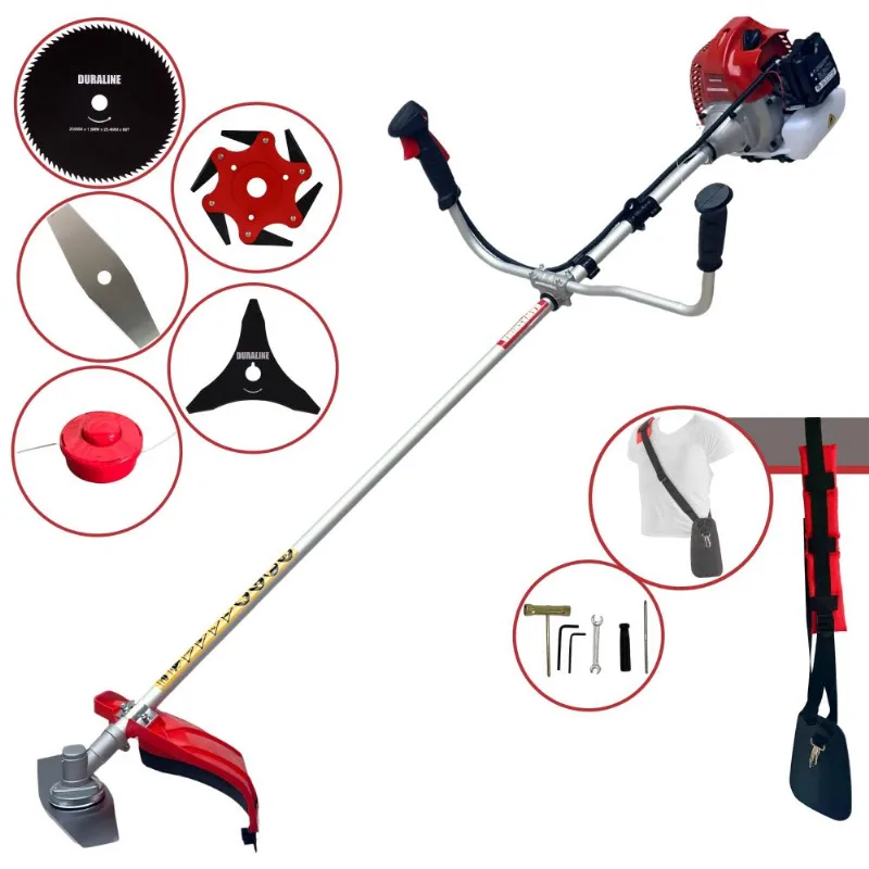 Roçadeira Bcj620l À Gasolina 2t 62cc 3hp Completa C/ Carretel De Nylon E Lâmina 2 Pontas + Extra Lâmina 3 Pontas, Lâmina 6 Pontas E Lâmina 80 Dentes