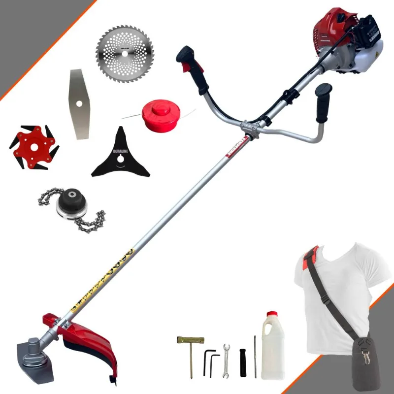Máquina De Corta Grama Kawashima Bcj620l À Gasolina 62cc 3hp 10.000rpm Multifunções Profissional Completa Com Carretel De Nylon + 5 Lâminas De Corte