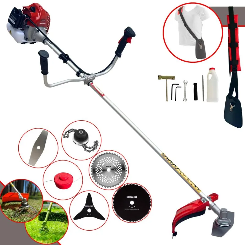 Roçadeira À Gasolina Bcj620l 62cc 3hp Alta Performance Com Carretel E Faca 2 Pontas + Extra Faca 3 Pontas, Faca 40 Dentes, Faca 80 Dentes E Trimmer