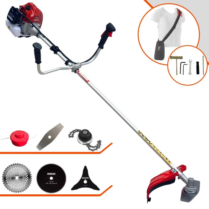Roçadeira Bcj620l Kawashima À Gasolina 2t 62cc 3hp Alta Rotação 6 Em 1 Com Carretel + Facas 2 Pontas + 3 Pontas + 40 Dentes + 80 Dentes + Trimmer