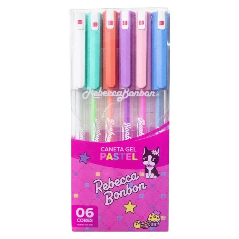 Kit de Canetas Gel Pastel - Rebecca Bonbon C/6 Cores - Sky Paper