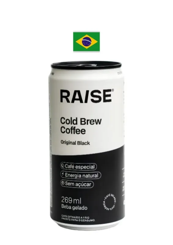 RAISE COLD BREW COFFEE ORIGINAL 269ml - Bebida composta de café (Original Black). Origem: Brasil.