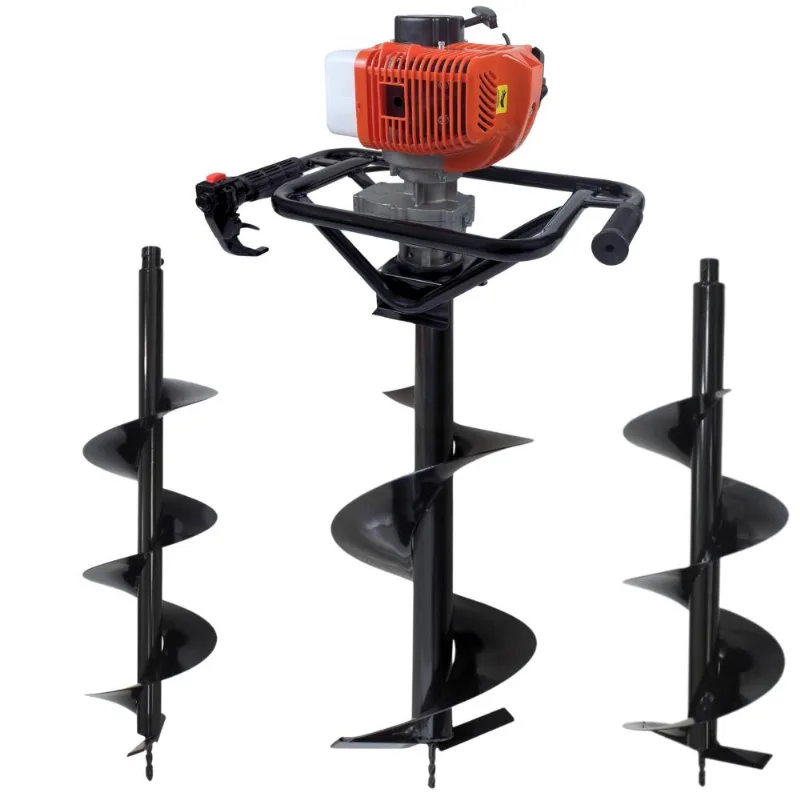 Perfurador de Solo Polaca Cavadeira Duratork Dps523g à Gasolina 2T 52cc 2,5hp Alta Rotação para Construção Civil + Brocas 80x20cm, 80x25cm e 80x30cm