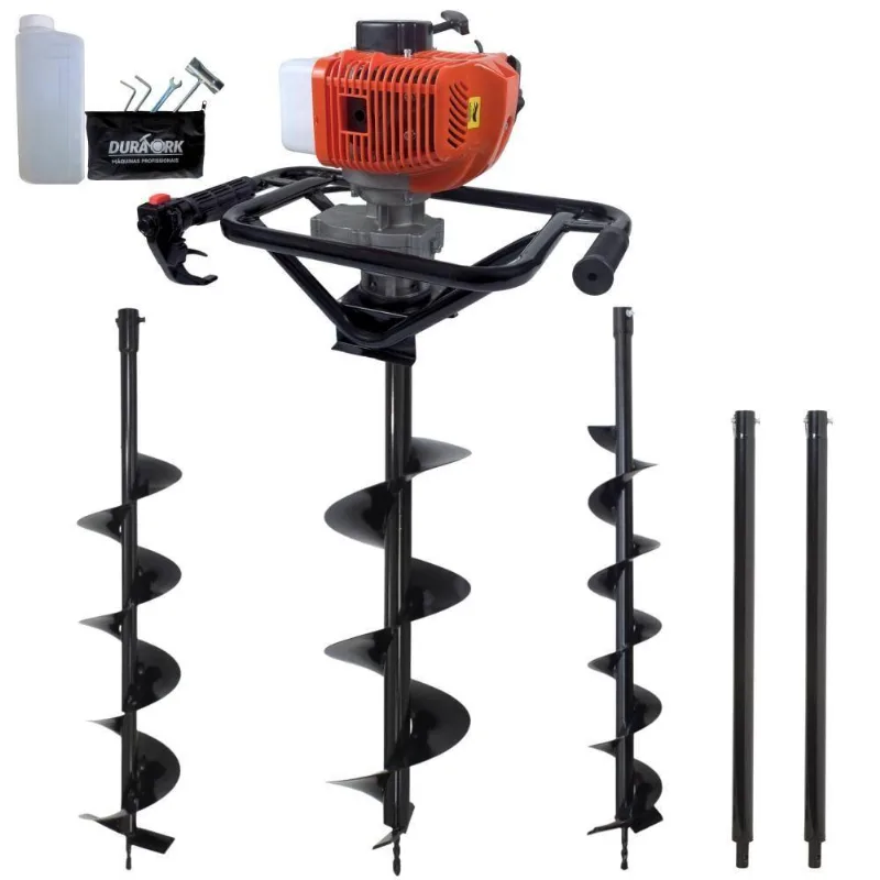 Perfurador De Solo À Gasolina Com Brocas E Extensões Dps523p Motor 2 Tempos 52cc 2,5hp Easy Start