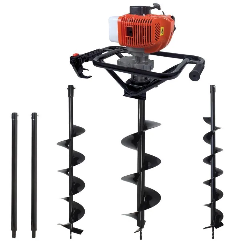 Perfurador De Solo Com 3 Brocas Dps523p Gasolina 52cc 2,5hp Easy Start Tanque 1,2l Laranja Duratork