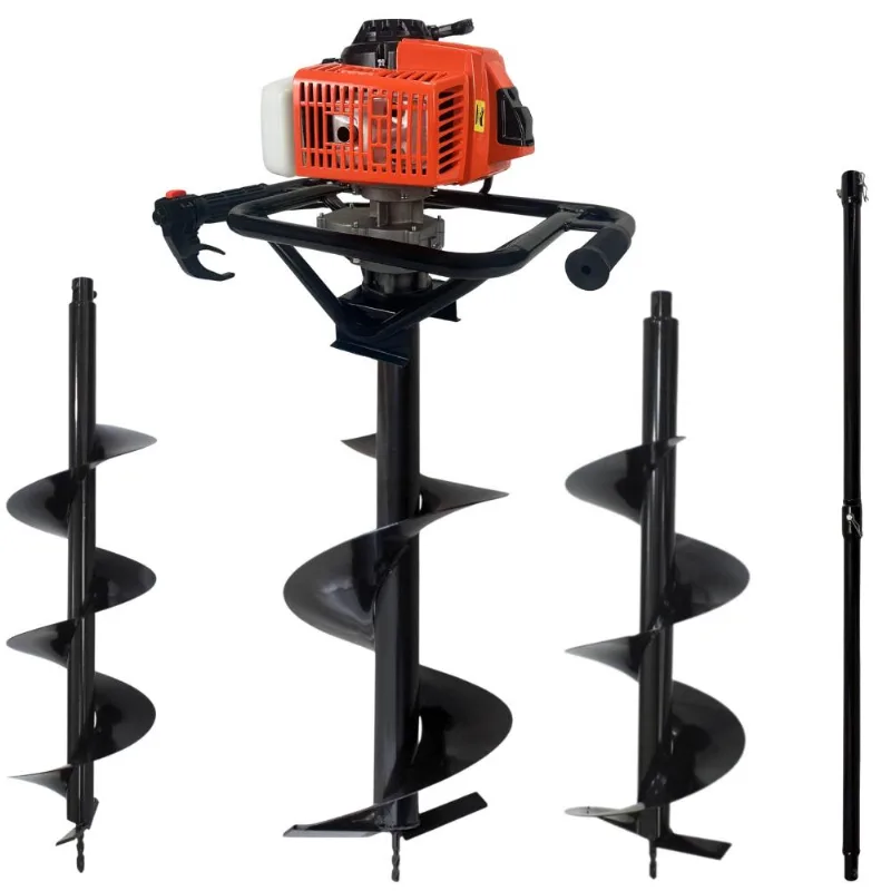 Perfurador de Solo Duratork DPS623G a Gasolina 62cc 3hp de Potência + 3 Brocas 80x20 80x25 80x30 + Extensão 100cm para Plantio e Construção Civil