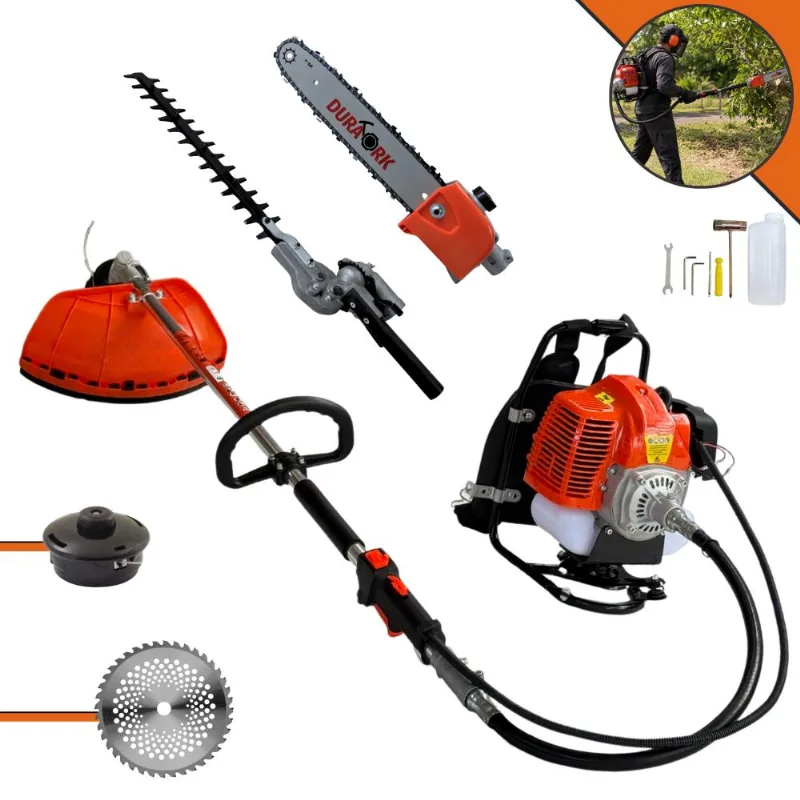 Roçadeira Costal À Gasolina Terra Grc430 43cc 1,7hp De Potência Cortador De Grama Com Carretel + Faca 40 Dentes De Vídea + Poda Galho E Cerca Viva