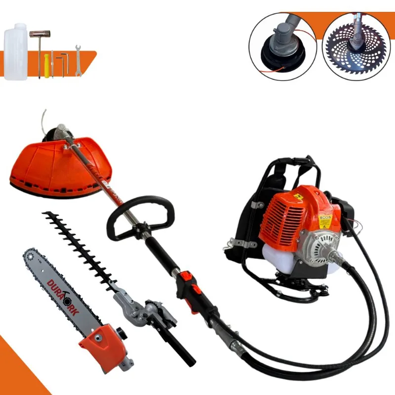 Roçadeira Costal Multifunções Terra Grc430 43cc 1,7hp De Potência Com Cabeçote Nylon Lâmina 40 Dentes De Vídea Podador De Galhos E Esqueletador