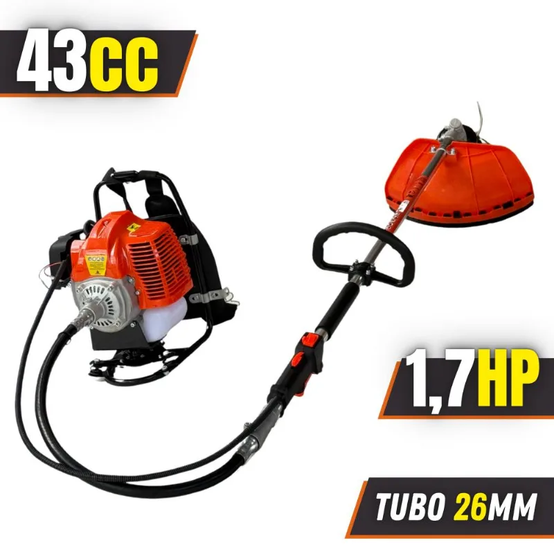 Roçadeira Costal Terra Grc430 43cc 1,7hp De Alta Performance Com Cabeçote Nylon + 40 Dentes Vídea + Podador De Galhos E Esqueletador + Óleo Stihl
