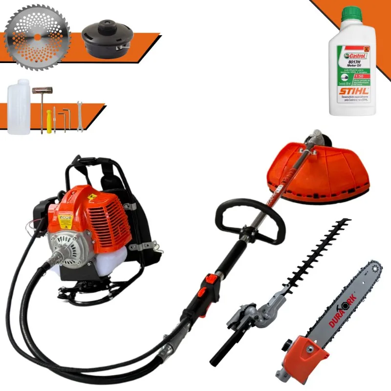 Roçadeira Costal Terra Grc430 43cc 1,7hp Com 3 Opções De Corte Com 40 Dentes De Vídea Carretel Nylon Podador De Galhos E Esqueletador Óleo Stihl